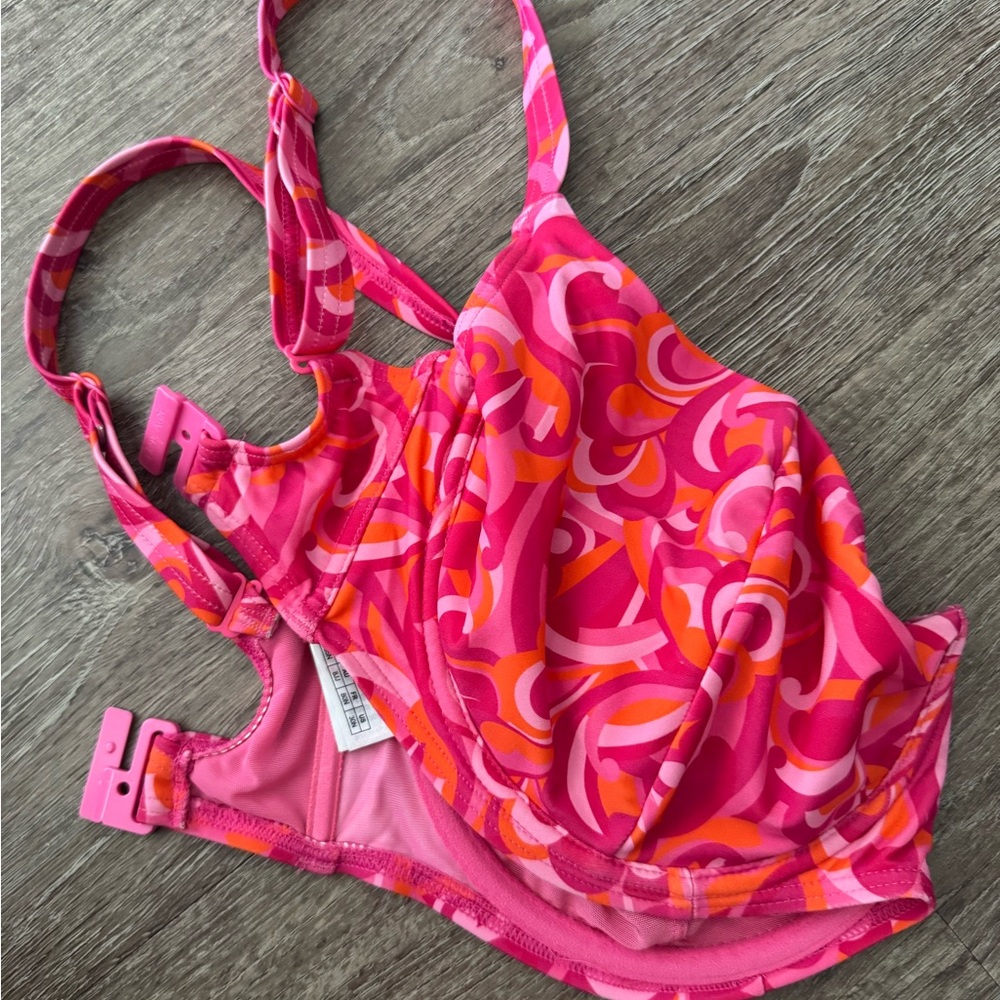 Pink & Orange Swirl Underwire Bikini Top - Women's Swim - Picture 2 of 4